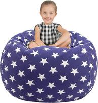 "Aubliss Bean Bag" užvalkalas tik pliušiniams gyvūnams, pliušiniams žaislams, antklodėms, ypač didelis, 48", tamsiai mėlynas