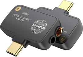 "Audirect ATOM4" nešiojamasis garso dekoderio ausinių stiprintuvas, 3,5 mm vienpusis ir 4,4 mm subalansuotas išėjimas, aukštos kokybės, lengvas ir nešiojamas (USB-C sąsaja) (pilkas)