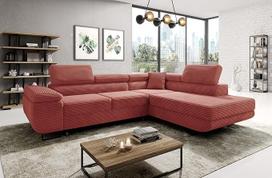 "Avatar Corduroy" kampinė L formos sofa 277 x 73 x 203 cm su miego funkcija ir patalynės dėže - sofa-lova su lovos dėže - kampinė sofa su laikymo vieta - dešinė - spalva: