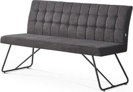 "B&D home Lina" 140 cm valgomojo suolas su atlošu su paminkštinimu, skirtas valgomajam, prieškambariui, spintai, su metaliniu rėmu, modernaus pramoninio dizaino, antracito spalvos, 11311-140-ANTR (140 cm)