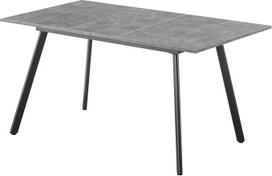 "B&D home Mara 11201-FS-BETO" valgomojo stalas, išplečiamas, 120-160 x 80 cm, 4-6 asmenims, medinis virtuvės stalas su metaliniu rėmu, skirtas valgomajam, virtuvei, skandinaviško modernaus dizaino, betono išvaizdos