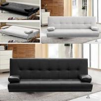 "Bagno Italia" 3 vietų sofa lova 180 x 97 cm dirbtinės odos juoda arba balta karalienė