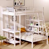 "Ball & Cast Metal Bunk Bed" 90 x 200 cm, daugiafunkcinis dviaukštės lovos rėmas su keliais laikymo skyriais miegamajame, baltas
