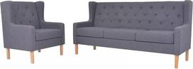 "BaraSh" 2 dalių sofos komplektas Audinys Pilka svetainės sofos komplektas Fotelis Kėdė Sofa Lounge Sofa Minkšta sofos komplektas Gyvenamasis kambarys