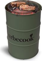 "Barbecook Edson" medžio anglių kepsninė "Barrel Shape Barrel" Chromuotos kepsninės grotelės Reguliuojamas skersmuo 47,5 Sodo aukštis 89 cm Žalia