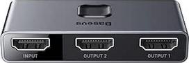"Baseus HUB" matricinis HDMI perjungiklis (2-in-1 arba 1-in-2), pilkos spalvos (CAHUB-BC0G)