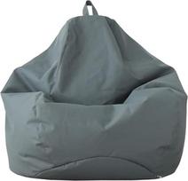 "Bean Bag" fotelio dangtelis Vandeniui atsparus klasikinis "Bean Bag" sofos dangtelis, naudojamas patalpose ir lauke, pūkuotas be užpildo "Bean Bag" dangtelis suaugusiesiems ir vaikams (tamsiai pilkas, XL: 100 x 120 cm)