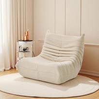 "Bean Bag" sofa Grindų sofa, Grindų kėdė su atlošu, tinginio sofa su ergonomišku dizainu, židinio kėdė, skaitymo kėdė, patogi, atsilenkianti kėdė, meditacijos kėdė miegamajam, svetainei, ėriuko vilna (smėlio spalvos)