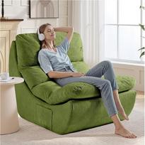 "Beanbag Boneless Lounge Chair", skaitymo kėdės, "Bean Bag Chair", "Memory Foam" 1 vietos sofa, "Lazy Sofa", "Lounger Couch" skaitymo, svetainės ir miegamojo miego sofa, nereikia surinkti, žalia