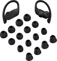 "Beats Powerbeats Pro/Powerbeats Pro 2" ausinėms skirti pakaitiniai ausų kištukai, pagaminti iš minkštos ir patogios silikoninės medžiagos, atsparūs vandeniui ir prakaitui (8 poros/juoda)