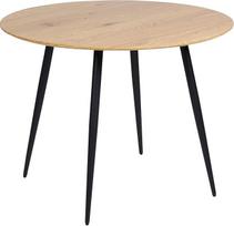 "Beliani Bjorka" valgomojo stalas Šviesaus medžio spalva / juoda 100 cm apvalus MDF plokštės plienas