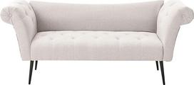 "Beliani Chaise Lounge" su porankiais Audinys šviesiai smėlio spalvos iš abiejų pusių Chesterfield stiliaus Nantilly