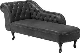 "Beliani Classic Chesterfield" stiliaus dirbtinės odos kairė pusė tamsiai pilka