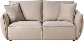 "Beliani" 3 vietų sofa Audinys Beige Taupe su gilia ir plačia sėdynės pagalve Paminkštinta jauki KUNES