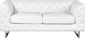 "Beliani" prabangi 2 vietų sofa iš dirbtinės odos "Chesterfield" stiliaus balta Vissland