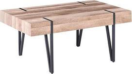"Beliani" pramoninis kavos staliukas Rustic Wood Finish Top Metal Hairpin Legs Adena