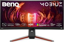 "BenQ Mobiuz EX3415R HDRi IPS 21:9 itin plataus išlenkimo "SimRacing" monitorius, HDR, 144 Hz, 1 ms MPRT, "FreeSync", 1900R, įmontuoti 2.1 kanalo garsiakalbiai, žaidimų režimai, nuotolinio valdymo pultas, juodas, 34 colių (WQHD)