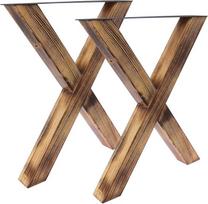 "Bentatec" stalo rėmai Flamed Wood X - 8080 Stalo koja Stalo bėgiai Valgomojo stalo komplektas 2 vnt.
