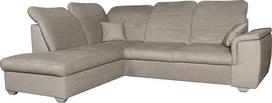 "Bergamo" L formos kampinė sofa iš veliūro Stilingas kampas su miego funkcija ir lovos dėže Minkštas kampas su reguliuojamais galvos atlošais, audinys: Viton 192 - Cappuccino, ottomanas: Kairėje pusėje