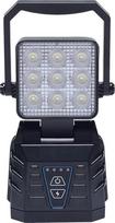 "Berger & Schröter" mobilus LED darbinis žibintas, 15 W darbinis žibintas, magnetinis pagrindas, 8000 mAh 7,4 V akumuliatorius, 9 šviesos diodai, baltos ir oranžinės spalvos, IP66, reguliuojamas 90° kampu, rankena nešiojimui, apšvietimas artimoje aplinkoj