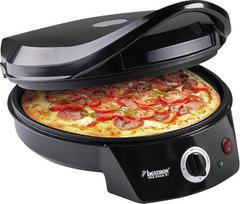 "Bestron" elektrinė picų kepimo krosnelė, picų kepimo įrenginys iki 230 °C, su viršutiniu ir apatiniu kaitinimu, skirtas naminei arba šaldytai picai, "Tarte Flambée", "Quiche" arba apkepams iki 27 cm skersmens, 1800 W, juoda spalva