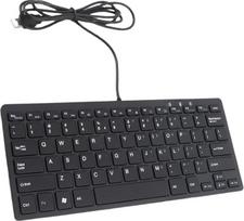 "Bewinner" itin plona USB klaviatūra su kabeliu, 78 klavišai, kompaktiška kompiuterio klaviatūra su žirkliniais klavišais, išorinė "Plug and Play" klaviatūra nešiojamajam kompiuteriui, staliniam kompiuteriui, biurui, namams (juoda)