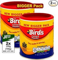 "Bird's Custard Powder Original" 2 x 350 g (700 g) didelė pakuotė - "Bird's Vanilla Sauce", pudingas