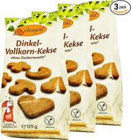 "Birkengold Spelt" viso grūdo sausainiai, 3 vnt. (3 x 125 g)