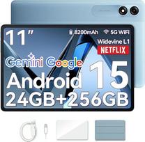 "Blackview" 11 colių "Android 15 Gemini AI" planšetinis kompiuteris, 24GB RAM + 256GB ROM (2TB TF)/8200mAh baterija/1920 * 1200 FHD IPS Widevide L1/Face ID/PC režimas/Octa-Core žaidimų planšetinis kompiuteris su dėklu