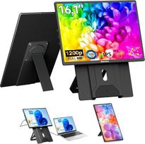 "Blackview" 16,1 colio itin plonas nešiojamas monitorius, 360° kampu besisukantis magnetinis stovas, 1200P 16:10 FHD nešiojamojo kompiuterio ekrano plėtinys kelionėms ir biurui, "Plug & Play", suderinamas su "Windows/Mac/PC/PS5