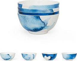 "BlissHome" Rick Stein Kornvalio įlankų dubenėlių rinkinys, 13 cm skersmens, 4 indų rinkinys su gražiais Kornvalio žemės ir jūros kraštovaizdžio įkvėptais stalo indų dizainais
