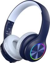 "Bluetooth" ausinės vaikams su mikrofonu [2026 Upgrade 6.0] Belaidės ausinės vaikams, 85 valandų žaidimo trukmė, LED šviesos efektai, 85/94 dB garsumo riba, sulankstomos mokyklai/kelionėms