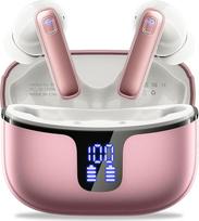 "Bluetooth" ausinės, belaidės "Bluetooth 5.4" ausinės su 4 ENC triukšmo slopinimo mikrofonais, 48 valandų HiFi stereofoninės belaidės ausinės su LED ekranu, IP7 vandeniui atsparios ausinės sportui