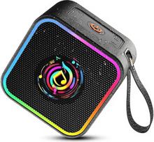 "Bluetooth" garsiakalbis, nešiojamasis "Bluetooth 5.3" muzikos langelis su šviesa, žemų dažnių garsiakalbiai, 10 baterijų, IPX6 vandeniui atsparus langelis, laisvų rankų skambinimas, TWS suporavimas, tinka lauke, kelionėse, paplūdimyje, juodas
