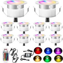"Bluetooth" RGB LED grindų įrengimo spindulys lauke 0,5 W skersmuo 45 mm IP67 vandeniui atsparus LED įleidžiamas prožektorius kiemo virtuvės sodo LED lempos pilnas komplektas