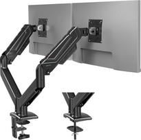 "BONTEC" monitoriaus laikiklis 2 monitoriams, skirtas 14-34 colių ekranams, dujinė spyruoklė, VESA 75/100, pakreipiamas, pasukamas, pasukamas 360° kampu, ergonomiškas, kabelių valdymas, skirtas namų biurui ir žaidimams