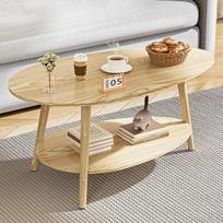 "BonVache Table Basse Ronde", medžio masyvo arbatos staliukas, ovalus dvigubo sluoksnio kavos staliukas, apvalus svetainės staliukas, kavos staliukas, šoninis staliukas, arbatos staliukas, natūralus