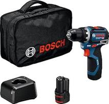 "Bosch Professional" 12V sistemos akumuliatorinis gręžtuvas GSR 12V-32 (pažangus grįžtamasis valdymas, bešepetėlinis variklis, 2,0 Ah akumuliatorius, GAL12V-20, įrankių krepšys)