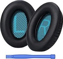 "Bose Quietcomfort 35 ii" ausinių įdėklai - suderinami su "Bose QC35 QC 45 QC25" ir "Quiet Comfort 35 II" ausinėmis per ausis, patogūs ir patvarūs (mėlyni)