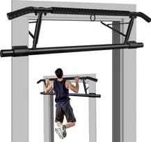 "Bowfar Pull-Up Bar" durų rėmas, stiprus patvarus plieninis ištraukimo baras su paminkštinta rankena - 20 cm didesnis rėmas - namų sporto salės sulankstomi barai Nešiojamasis durų baro treniruoklis Be varžtų / gręžimo