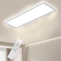 "Bowfar" LED lubų šviestuvas, stačiakampis lubų šviestuvas su nuotolinio valdymo pulteliu, reguliuojamas 3000 K - 6500 K, 24 W itin plokščias LED skydelis su foniniu apšvietimu, skirtas svetainei, miegamajam, biurui, vonios kambariui, 58 x 2,5 cm, baltas