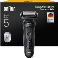 "Braun Series 5" elektrinis skustuvas vyrams su 50 min. veikimo baterija, skustuvas, belaidis drėgnas ir sausas skustuvas vyrams, atsparus vandeniui, pagamintas Vokietijoje, 52-N1000si, juodas