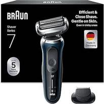 "Braun Series 7" elektrinis skustuvas 360° Flex su "EasyClick" tiksliu kirptuvu, elektrinis skustuvas vyrams, drėgnas ir sausas, dovanų vyrams, pagamintas Vokietijoje, 71-B1200s, mėlynas