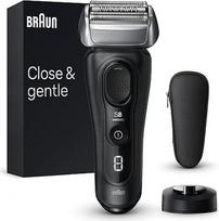 "Braun Series 8" elektrinis skustuvas vyrams su 4+1 skutimosi galvute, elektrinis skustuvas, preciziškas ilgų plaukų kirptuvas, įkrovimo stotelė, 60 minučių veikimo laikas, drėgnas ir sausas, pagamintas Vokietijoje, 8510s, juodas