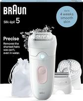 "Braun Silk-épil 5" moteriškas epiliatorius / plaukų šalintuvas, skirtas ilgalaikiam plaukelių šalinimui, moteriškas skustuvas, trimerio priedas, šveičiamasis priedas, pagamintas Vokietijoje, 5-060, baltas / flamingo rožinis