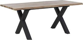 "Bronson" valgomojo stalas Natūralus / juodas 140/180 x 90 cm MDF stalviršis Minimalistinis matinis