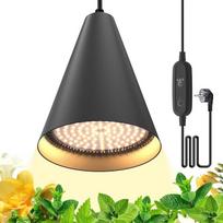 "Bstrip" LED pakabinama augalų lempa su laikmačiu ir pakabinama sistema, 25 W viso spektro 3000 K auginimo lempa, 4H/9H/14H laikmatis, 5 m kabelis ir lubų spaustukai kambariniams augalams ir žydėjimui