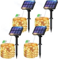 "btfarm" Saulės pasakų žibintai lauke Iš viso 32 m 320 m 320 LED saulės pasakų žibintai lauke Atsparūs oro sąlygoms 8 režimai IP65 Vandeniui atspari varinė viela Lauko pasakų žibintai Saulės grandinės viela balkono sodo apdailai, šiltai balta