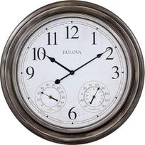 "Bulova C4125 Block Island" antikvarinis sidabro spalvos sieninis laikrodis