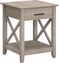 "Bush Furniture Key West" šoninis stalas su saugykla, medžio kompozitas, plauta pilka, 20 x 20 x 24 colių